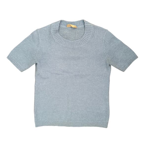 Everlane Pale Blue Short Sleeve Crew Neck Sweater 58% Alpaca- xs - Picture 1 of 5